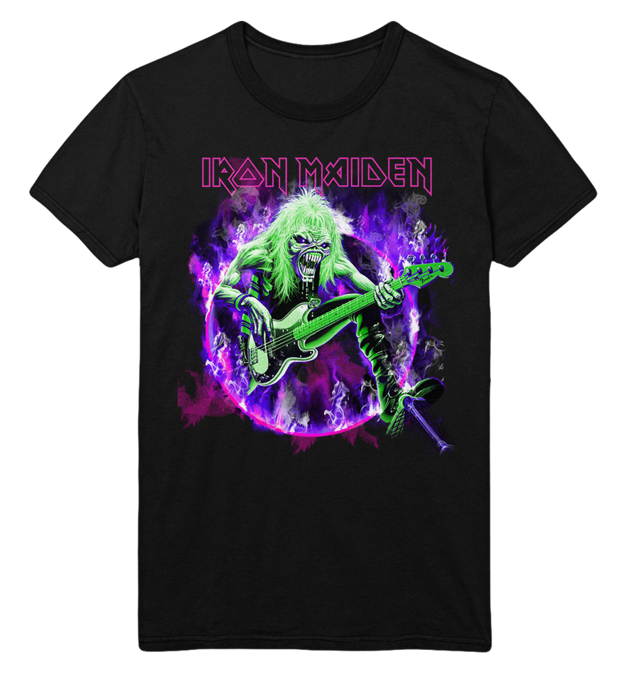 Iron Maiden Purple Guitar Jumbo Print T-Shirt ()
