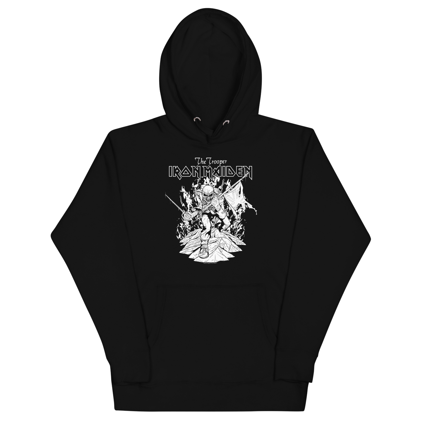 Iron Maiden Trooper Black and White Classic Hoodie ()