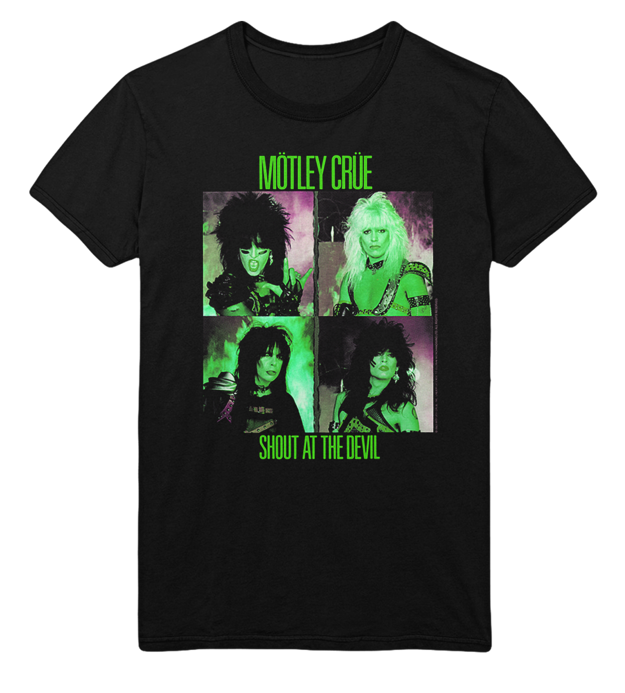 Motley Crue Green Shout Jumbo Print T-Shirt ()