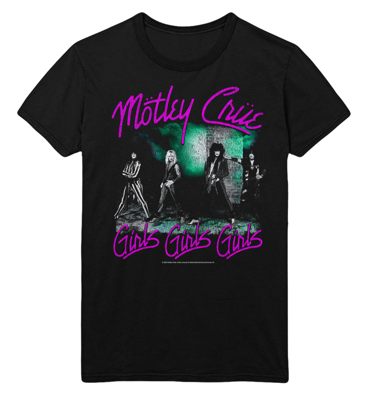 Motley Crue Pink Girls Jumbo Print T-Shirt ()