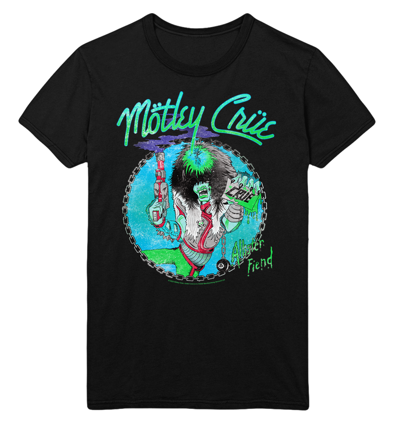 Motley Crue Turquoise Allister Jumbo Print T-Shirt ()
