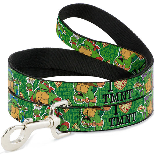 Dog Leash - I "HEART" TMNT/Classic Turtles & Pizza Green