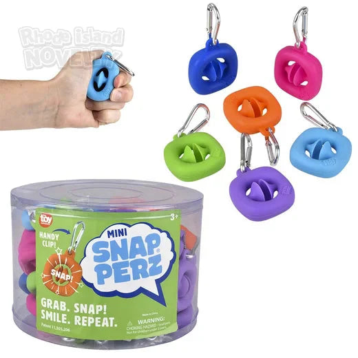 1.75" Mini Snapperz Fidget Toy Keychain Assorted Colors