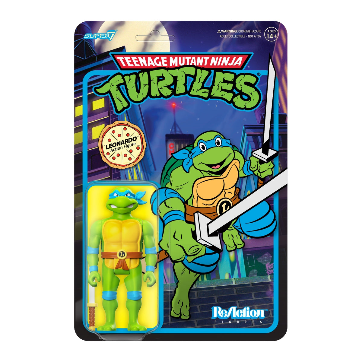 Super7 x Teenage Mutant Ninja Turtles - Leonardo Toon Wave 7 ReAction Figure TMNT