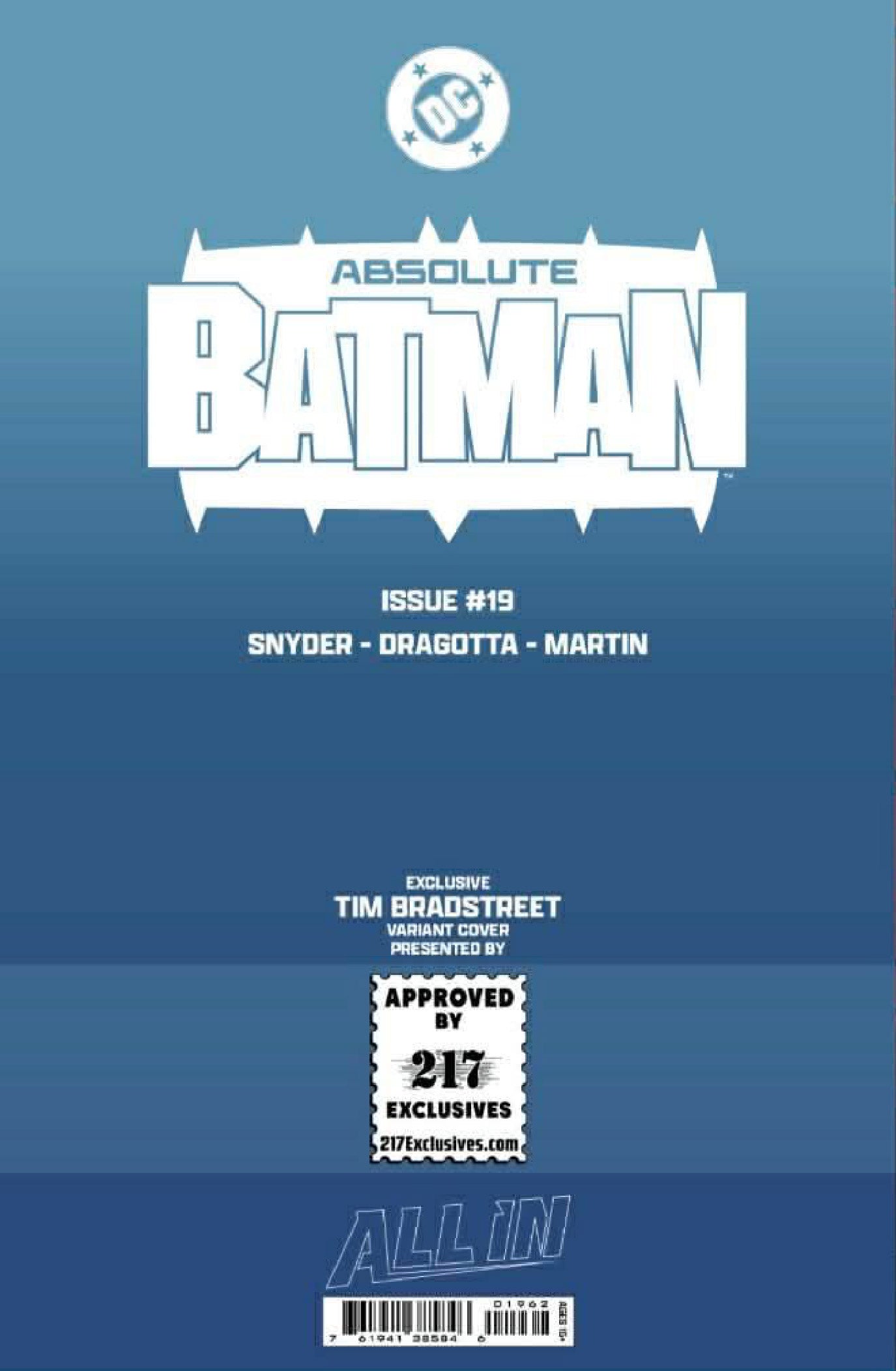 ABSOLUTE BATMAN #19 TIM BRADSTREET EXCLUSIVE VIRGIN VAR (04/08/2026) (04/15/2026) - Golden Apple Comics