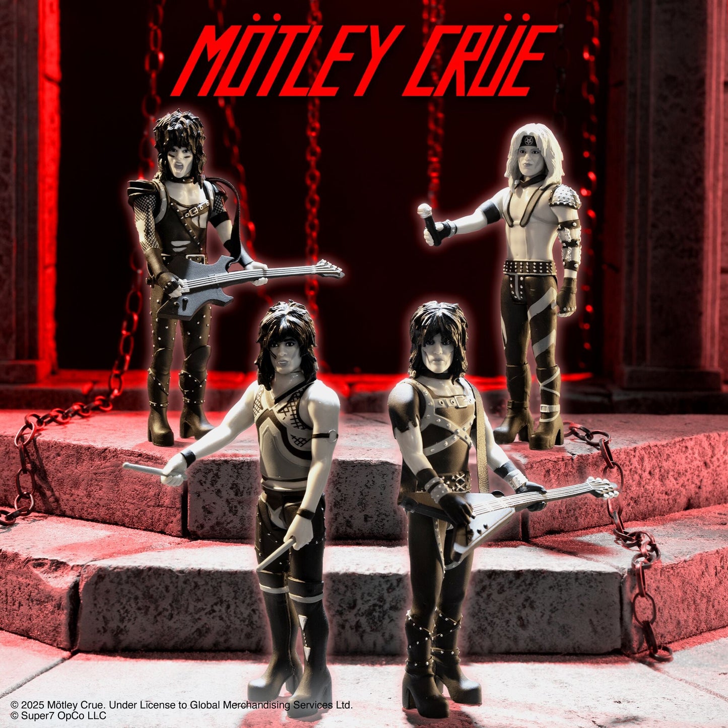 Super7 x Mötley Crüe - Tommy Lee (Shout At The Devil B&W) ReAction Figure