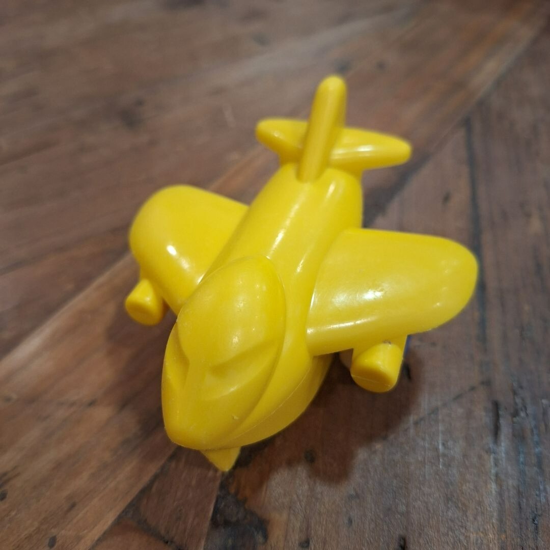Jumbo Yellow Toddler Play Plane with Rubber Wheels Air Vehicle Toy