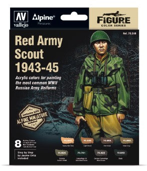 Vallejo 70248 17ml Bottle Red Army Scout 1943-45 Figure Model Color Paint Set (8