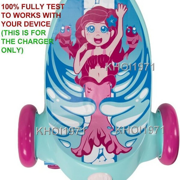 AC Wall Charger Adapter for 18037P 2-in-1 Bubble Scooter Mermaid Ride-On