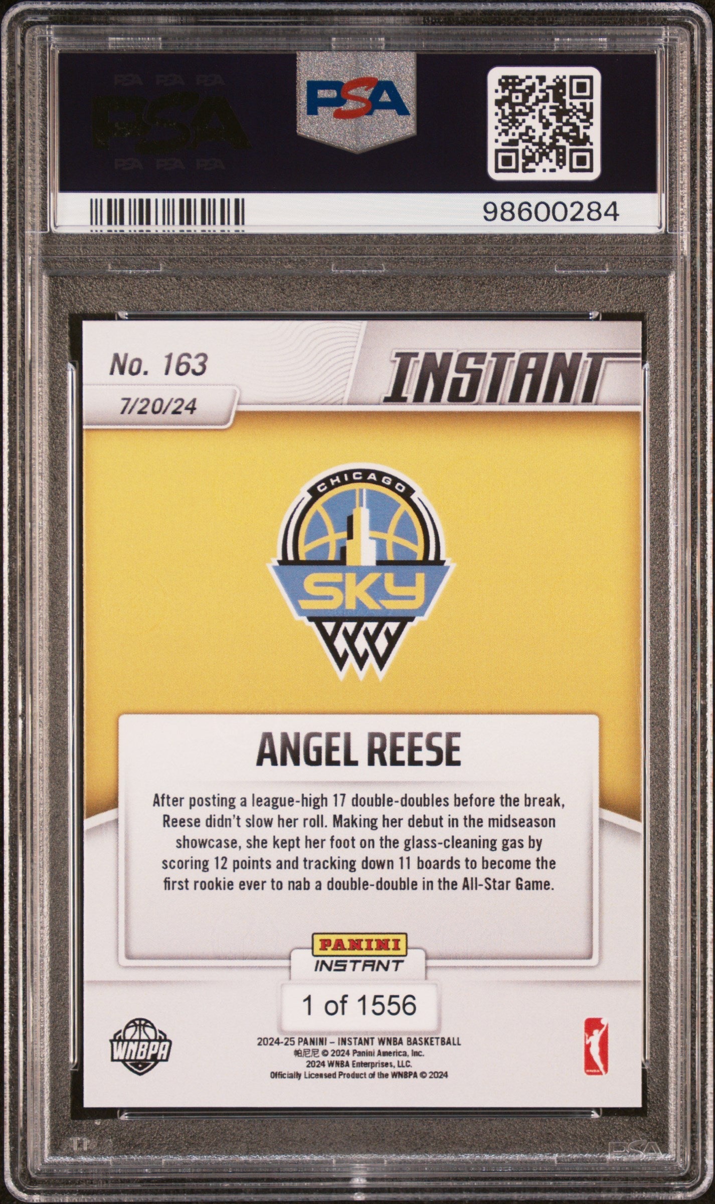 Graded 2024 Panini Instant WNBA Angel Reese #163 Rookie RC Basketball Card PSA 10 Gem Mint - Golden Apple Comics