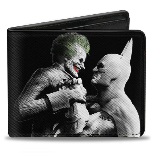 Bi-Fold Wallet - ARKHAM CITY Batman & Joker Fight Pose Black Grays White
