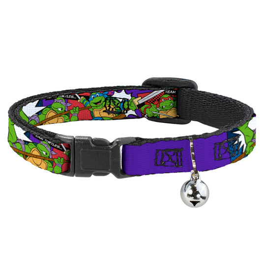 Cat Collar Breakaway with Bell - Classic TMNT Action Poses TEAM TURTLES