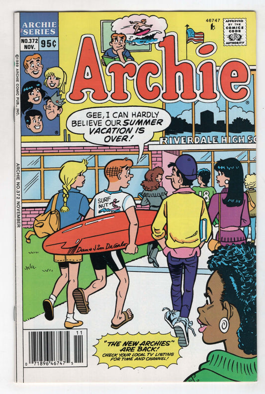 Archie 372 1989 NM- Dan DeCarlo Betty Jughead Riverdale Surfer Surfboard