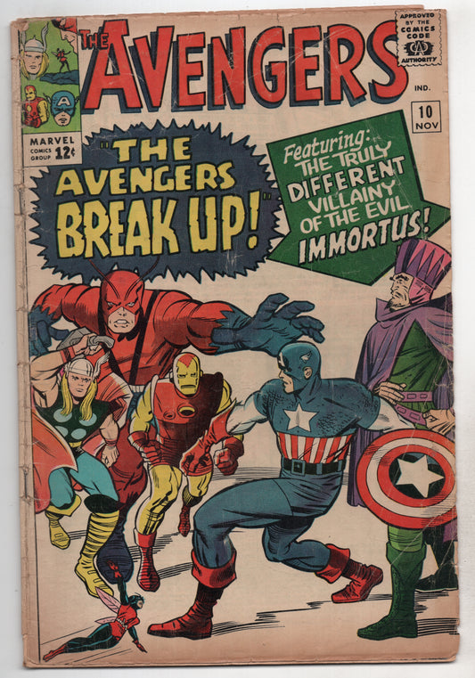 Avengers 10 Marvel 1964 GD VG 1st Immortus Kang Jack Kirby Stan Lee