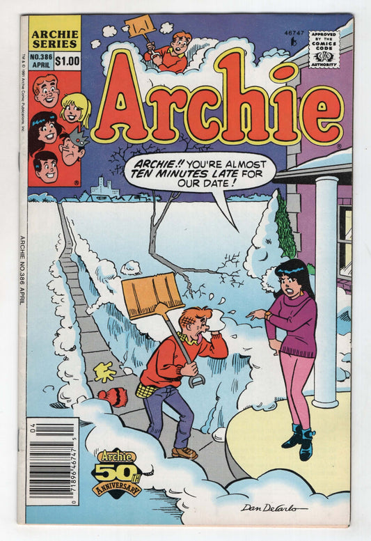 Archie 386 1991 NM- Dan DeCarlo Veronica Snow Shoveling