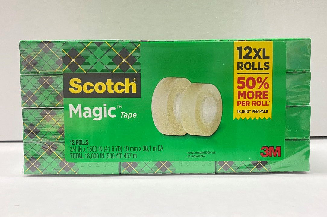 Comic Supplies Scotch Magic Tape Refill 3/4" x 1500 XL Jumbo Roll