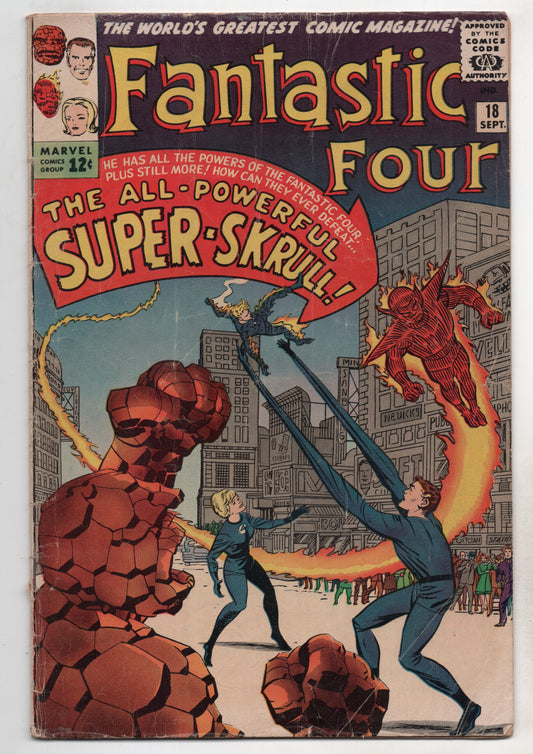 Fantastic Four 18 Marvel 1963 VG 1st Super Skrull Jack Kirby Stan Lee