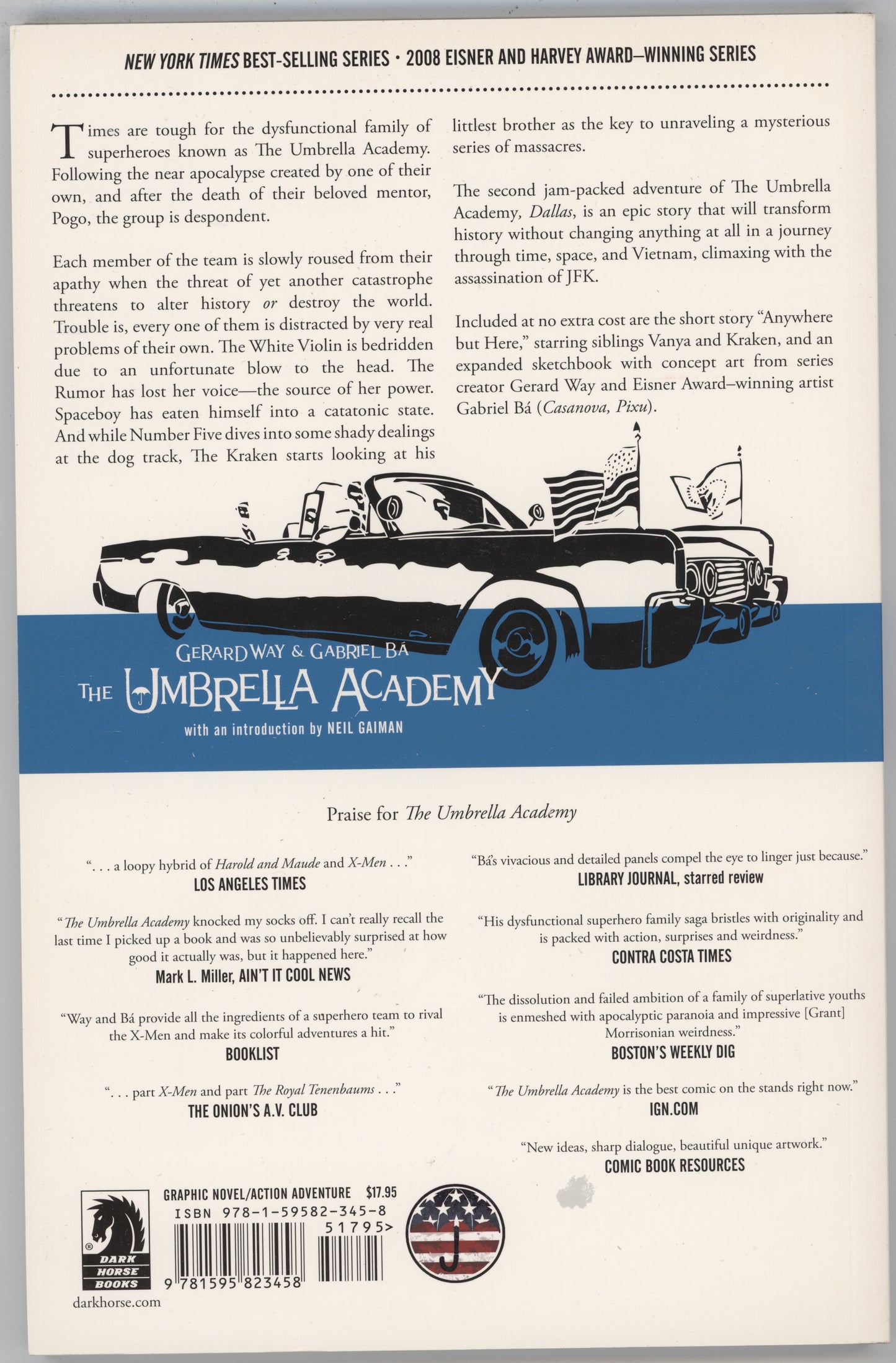 Umbrella Academy Dallas 2 TPB Dark Horse 2009 NM- 1 2 3 4 5 6 Gerard Way