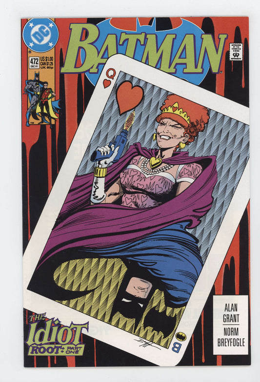Batman 472 DC 1991 Norm Breyfogle Peter Milligan Queen Of Hearts Card