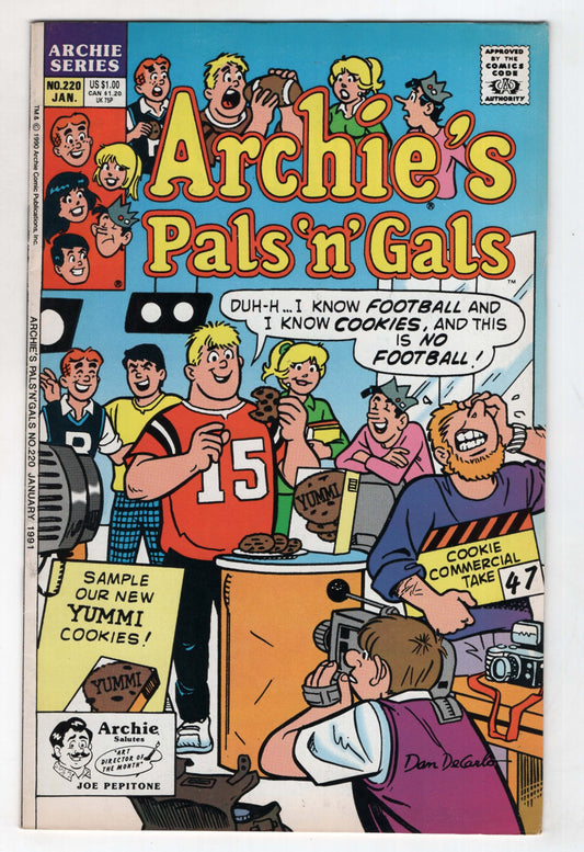 Archie's Pals N Gals 220 1991 VF Moose Football Cookie Commerical