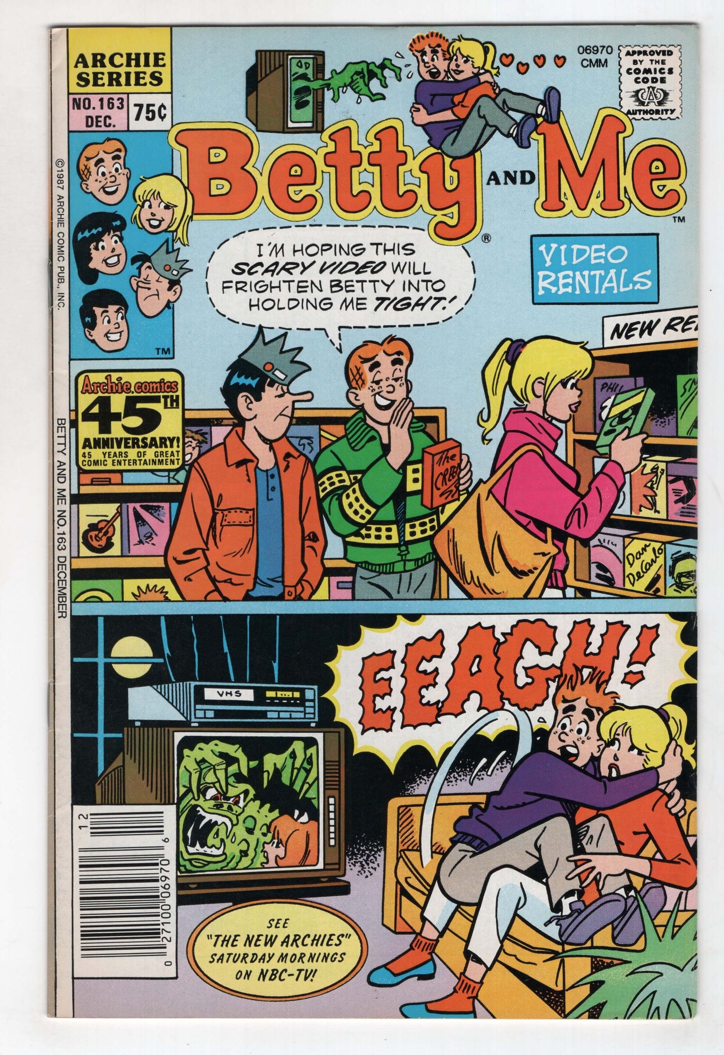 Betty And Me 163 1987 VF Dan DeCarlo Scary Movie Video Rental