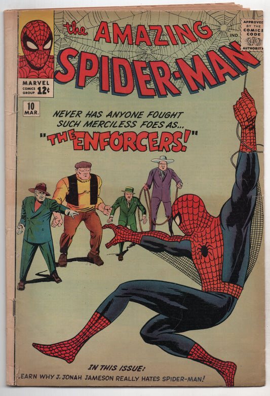 Amazing Spider-Man 10 Marvel 1964 VG 1st Enforcers Steve Ditko Stan Lee