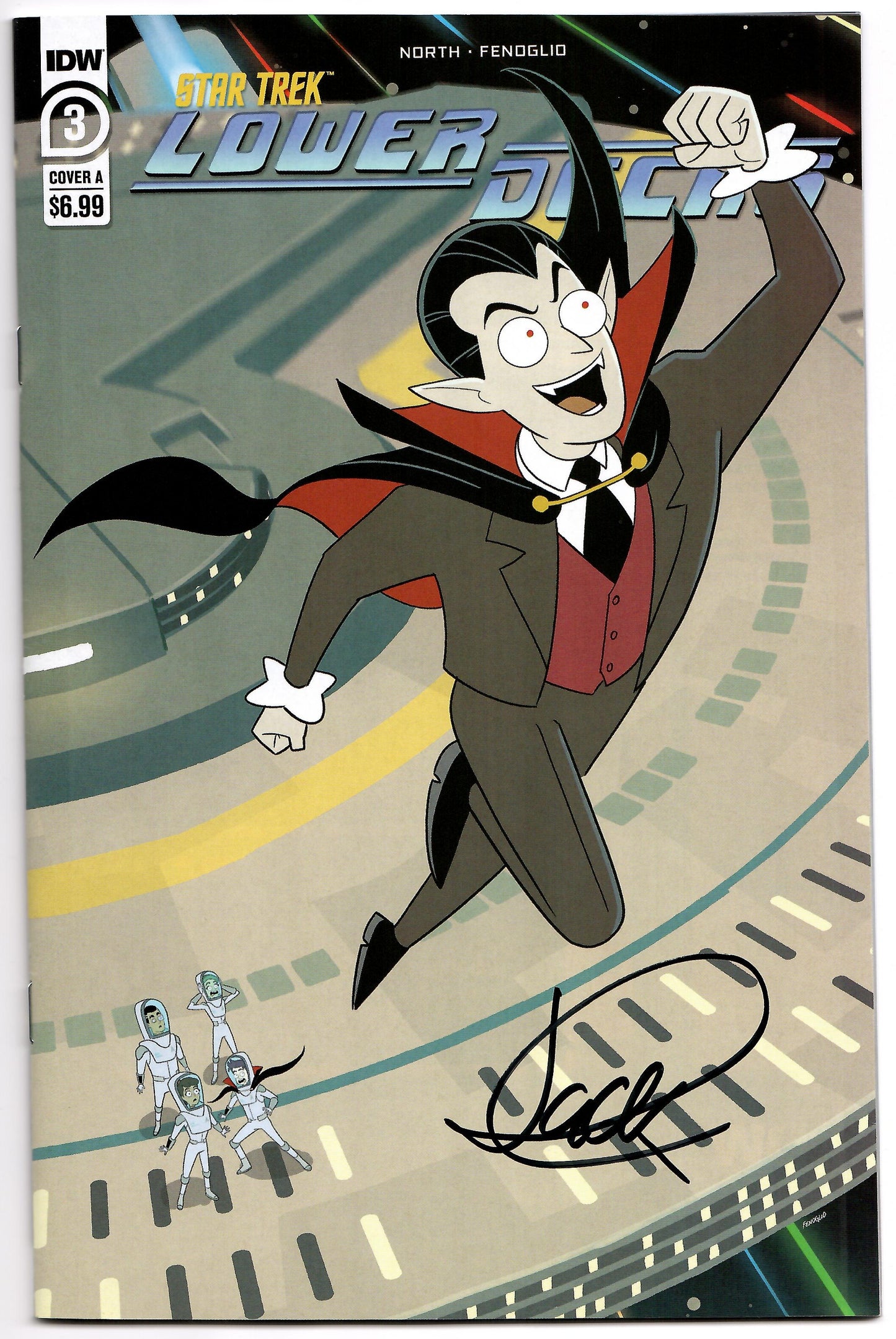 Star Trek Lower Decks #3 IDW 2022 A Chris Fenoglio SIGNED Jack Quaid