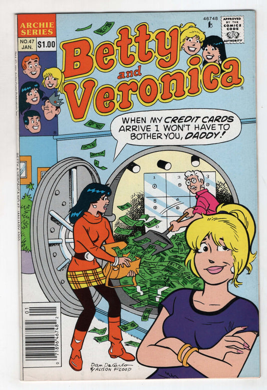 Betty And Veronica 47 Archie 1992 VF Dan DeCarlo Bank Vault Safe