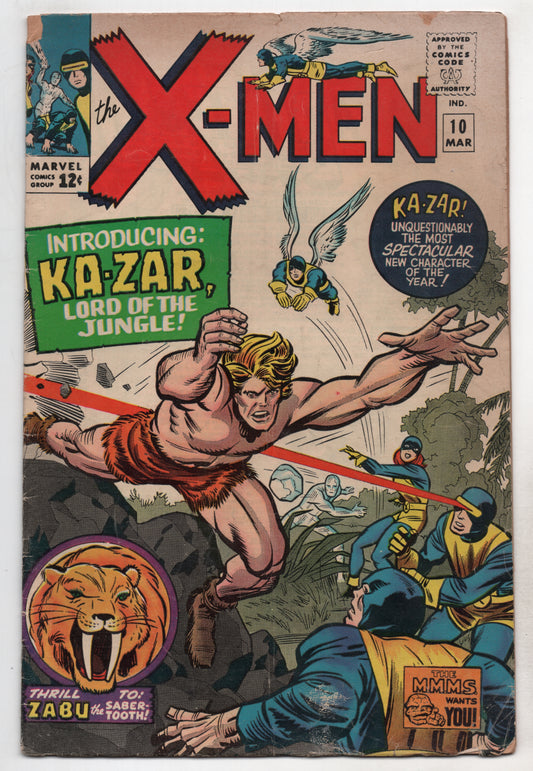 Uncanny X-Men 10 Marvel 1964 VG 1st Ka-Zar Jack Kirby Stan Lee