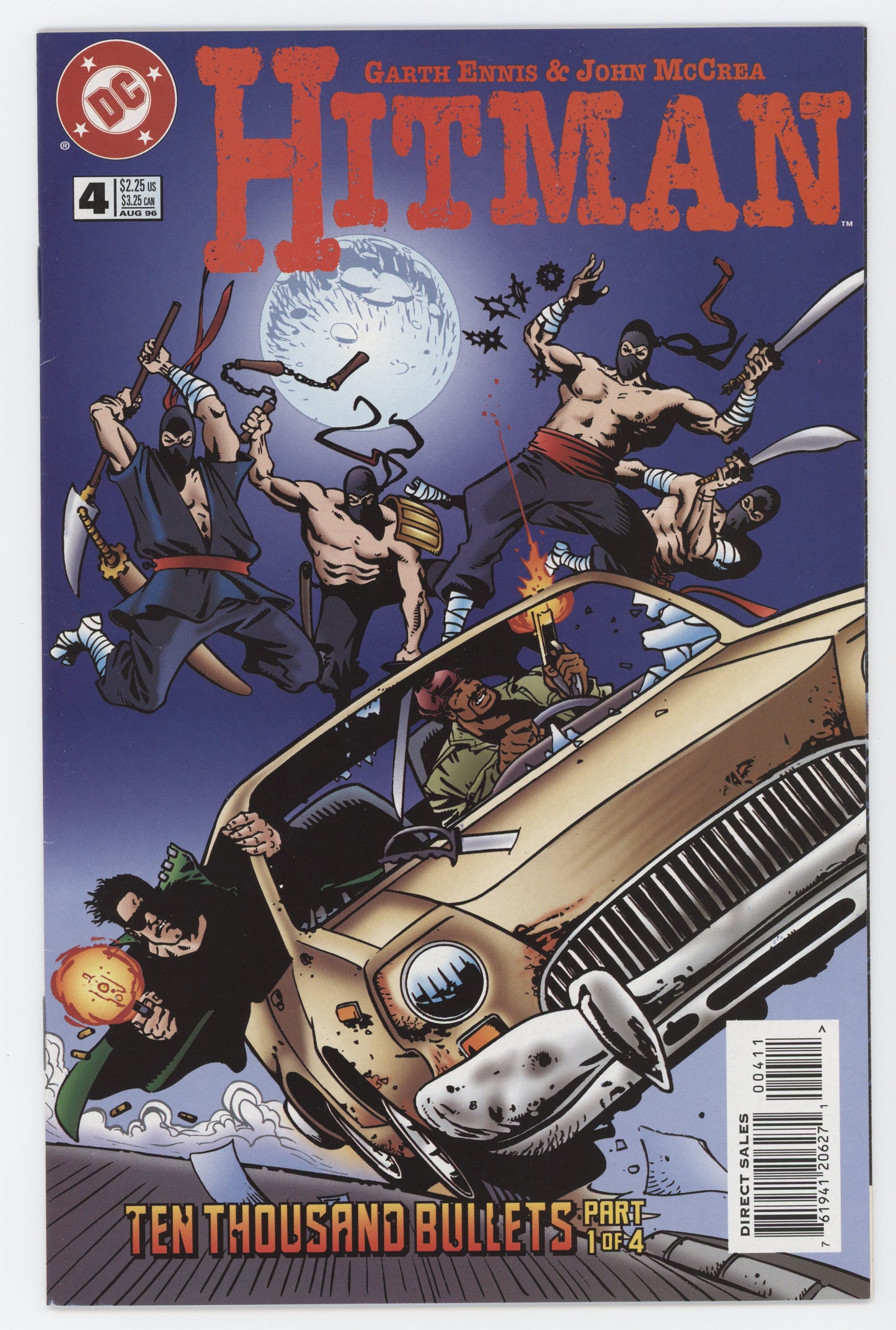 Hitman 4 DC 1996 NM- Garth Ennis John McCrea Ninjas - Golden Apple Comics