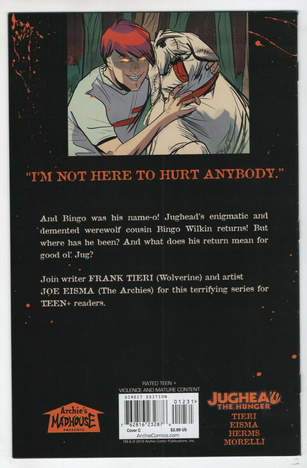 Jughead The Hunger 12 C Archie 2019 NM Bill Galvan Variant Werewolf