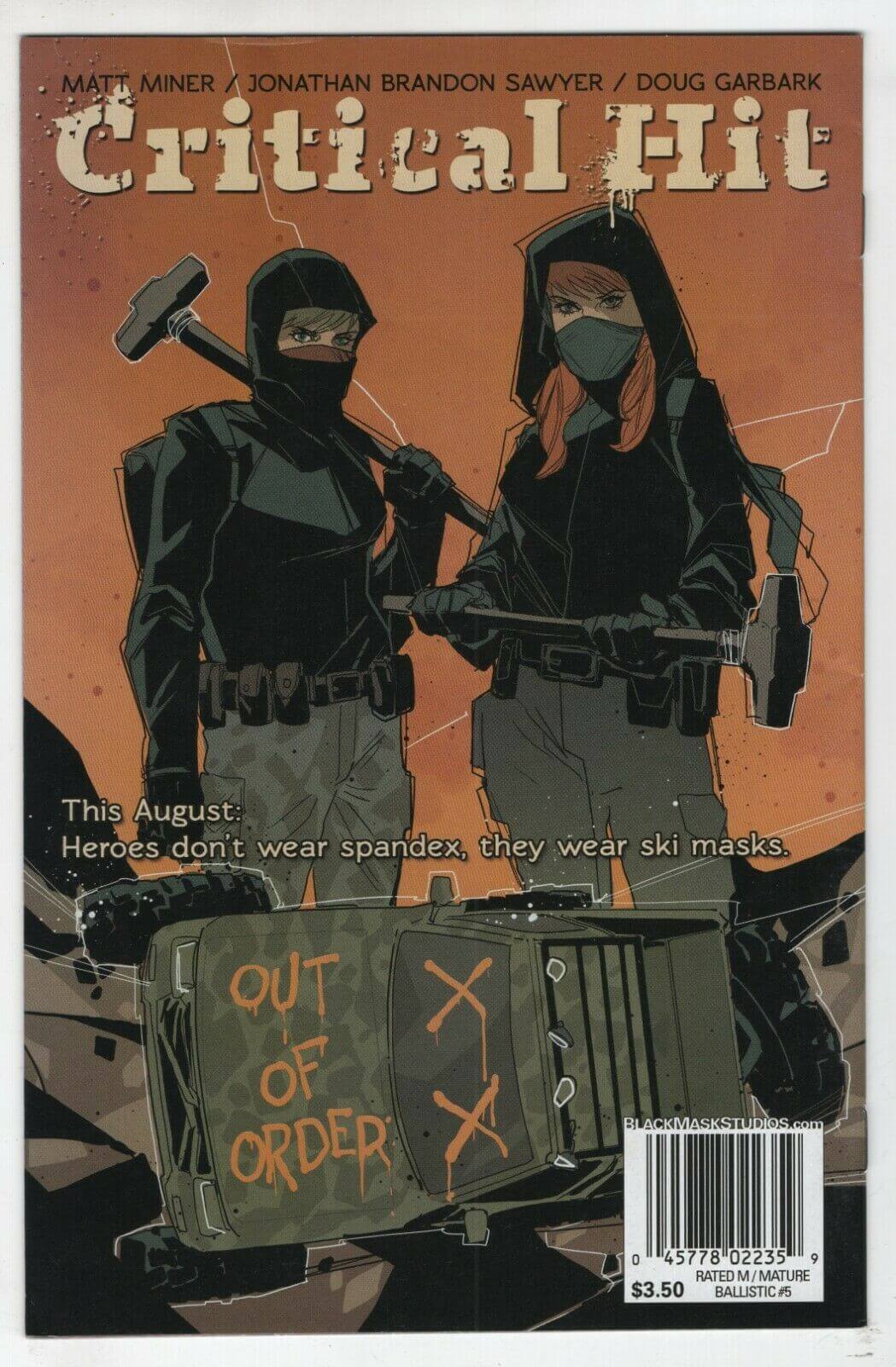 Ballistic 5 Black Mask 2013 VF Signed Darick Robertson