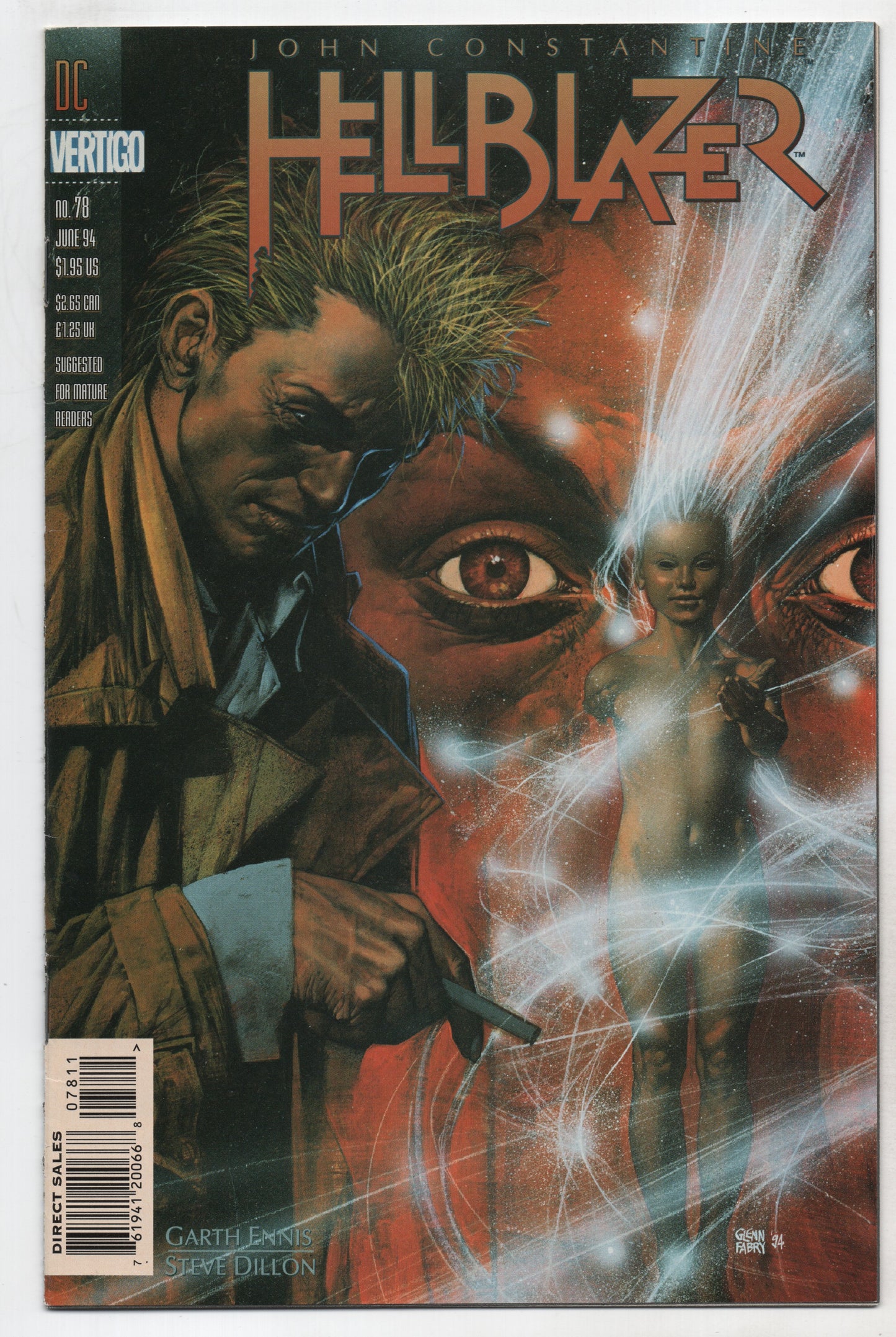 Hellblazer 78 DC Vertigo 1994 NM- John Constantine Garth Ennis Glenn Fabry - Golden Apple Comics