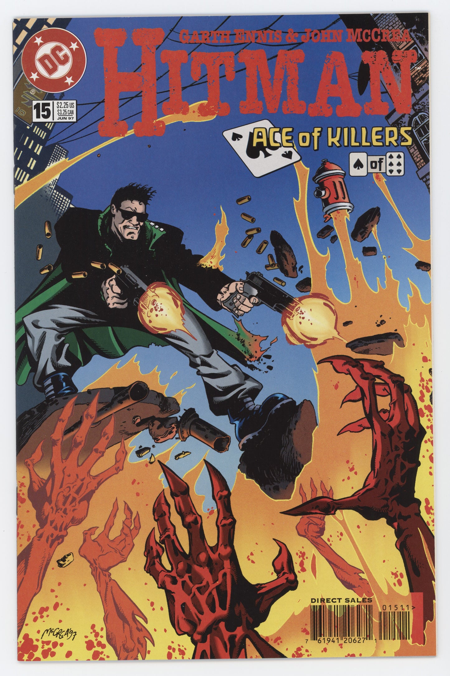 Hitman 15 DC 1997 NM Garth Ennis John McCrea Ace Of Clubs Playing Cards - Golden Apple Comics