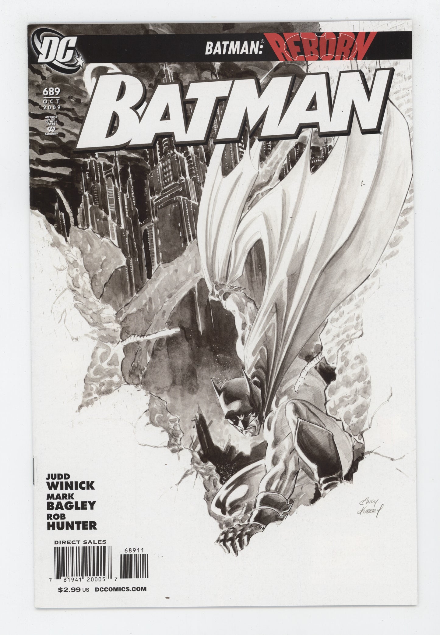 Batman 689 DC 2009 Andy Kubert Judd Winick Reborn 3 - Golden Apple Comics