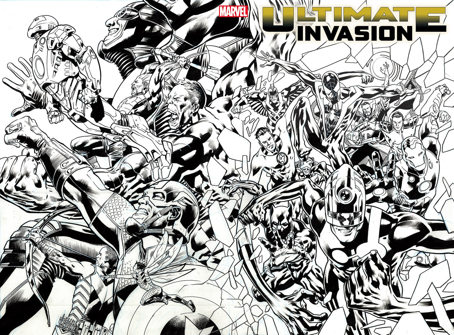 Ultimate Invasion #1 K (Of 4) 1:50 Bryan Hitch BW Variant (06/21/2023) Marvel - Golden Apple Comics
