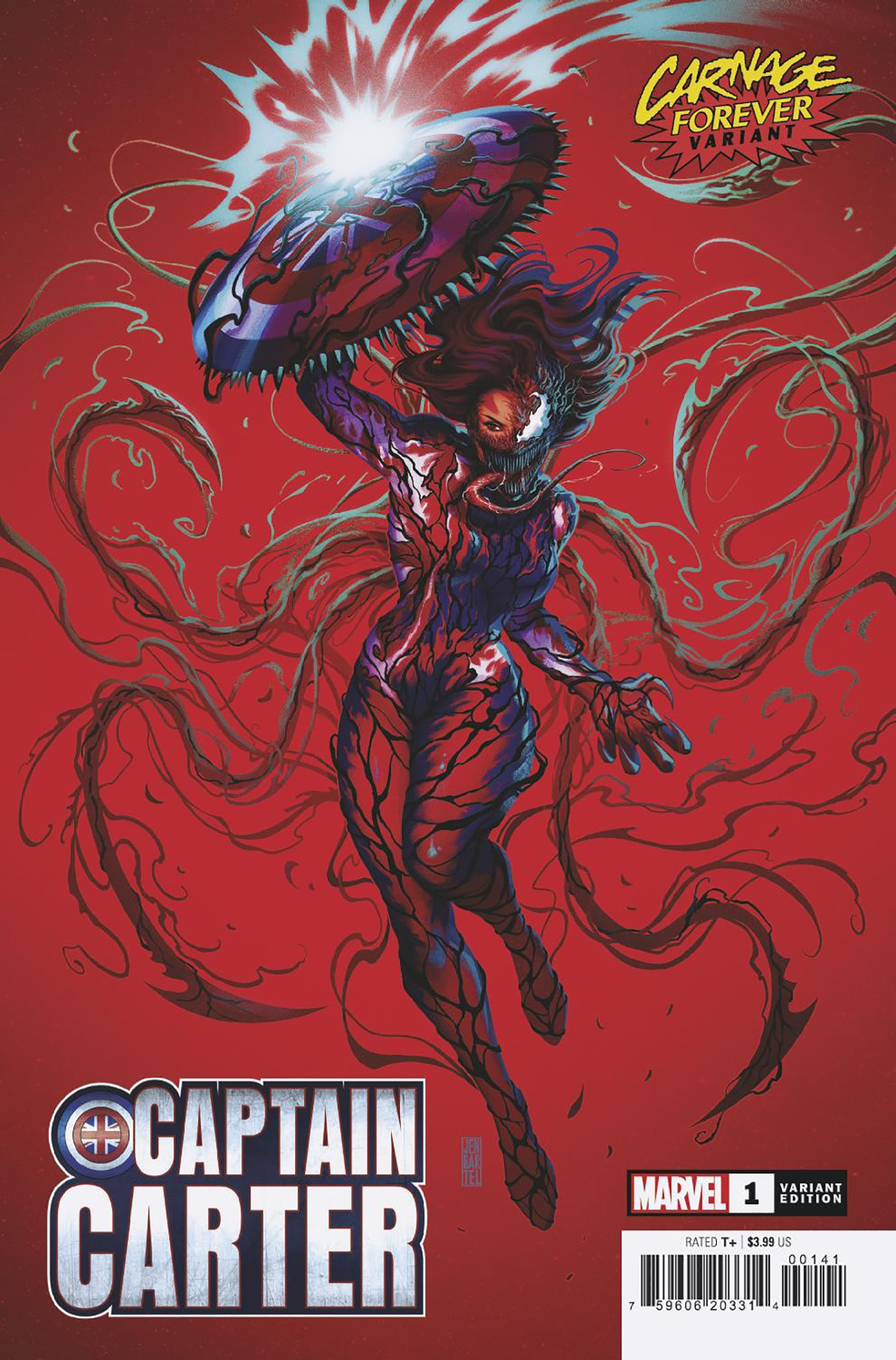 Captain Carter #1 E Jen Bartel Carnage Forever Variant (03/09/2022) Marvel - Golden Apple Comics