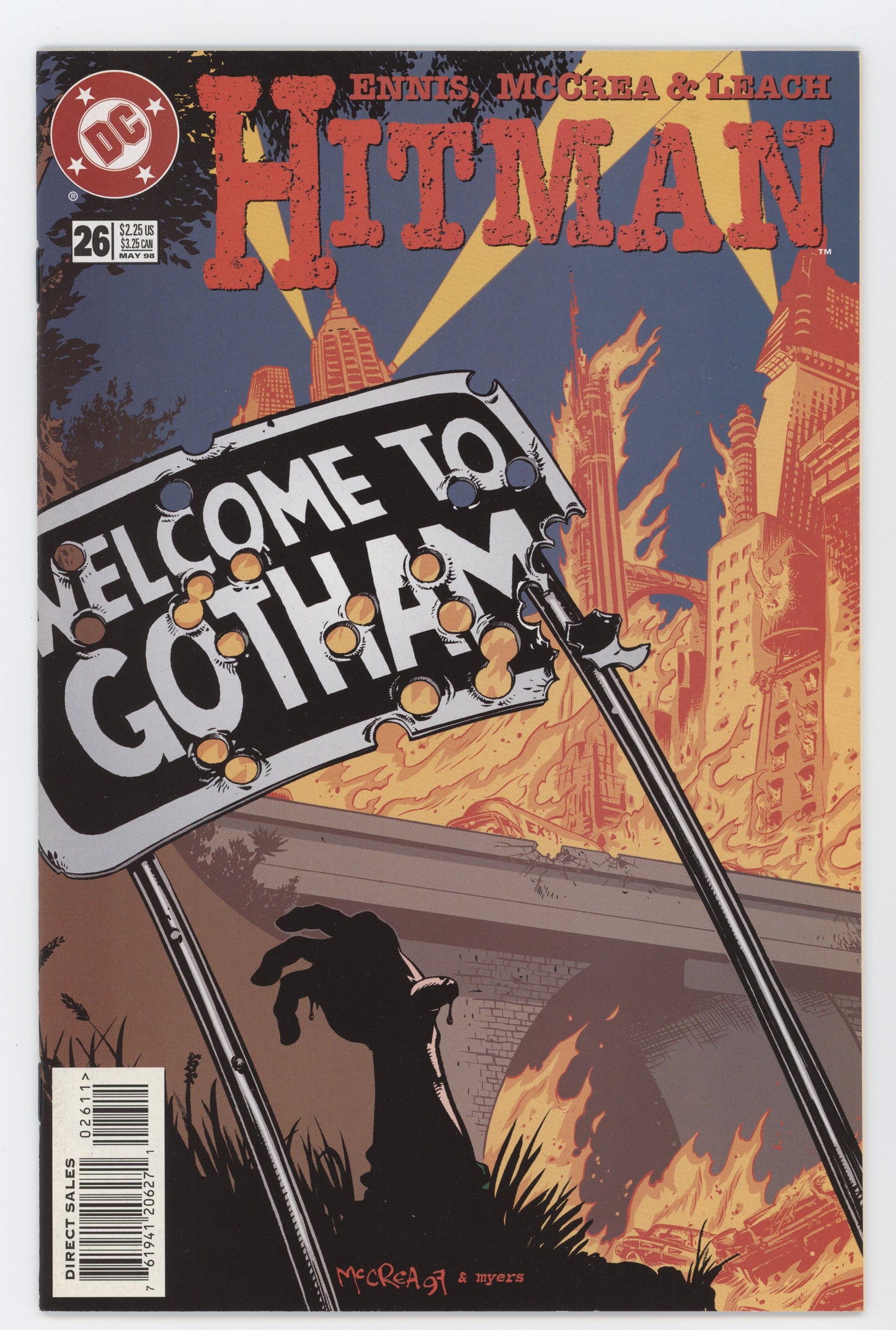Hitman 26 DC 1998 NM Garth Ennis John McCrea Gotham City Fire - Golden Apple Comics