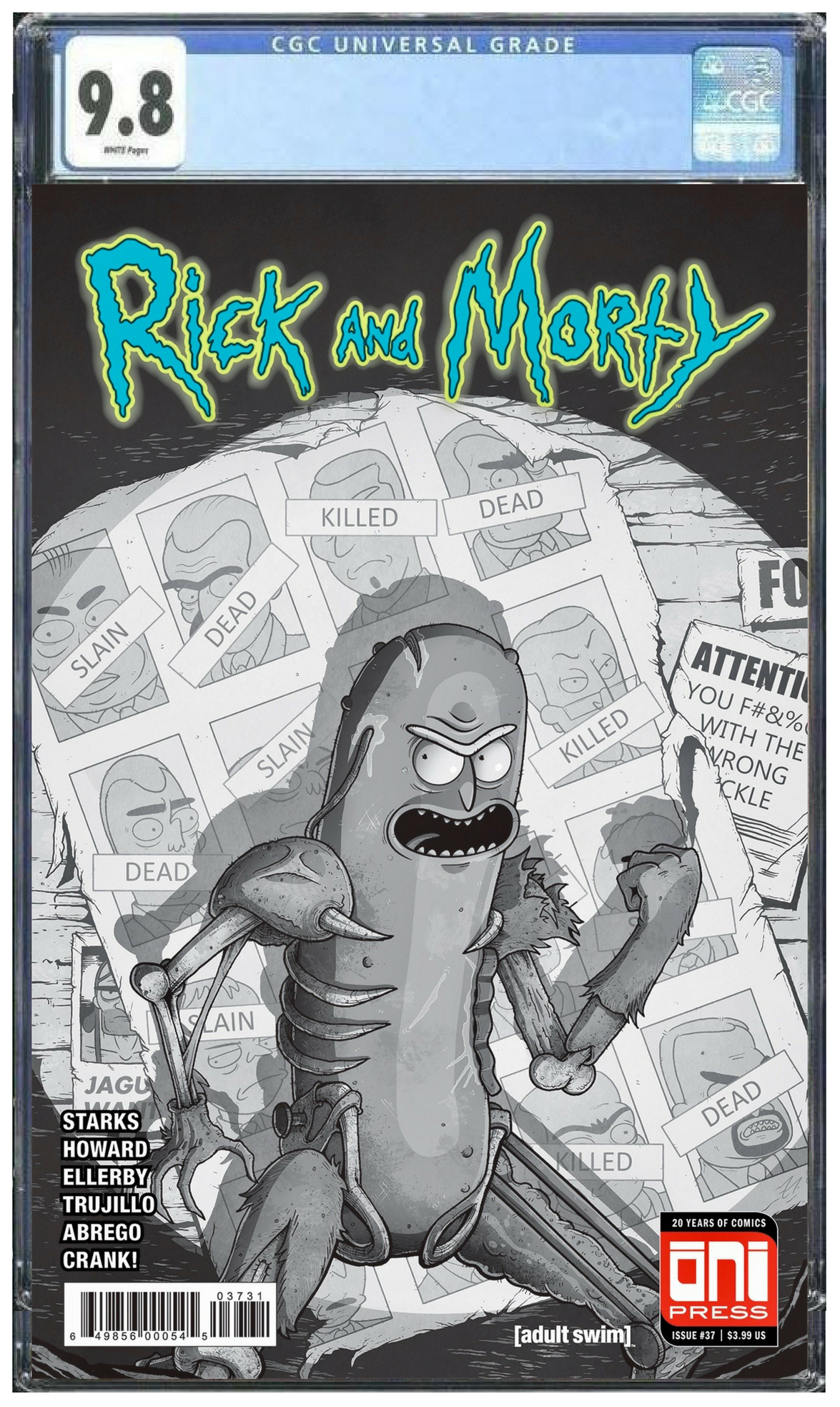 Rick And Morty 37 Oni 2018 Mike Vasquez Pickle Rick Uncanny X-Men 141 Homage B&W Variant (04/25/2018)