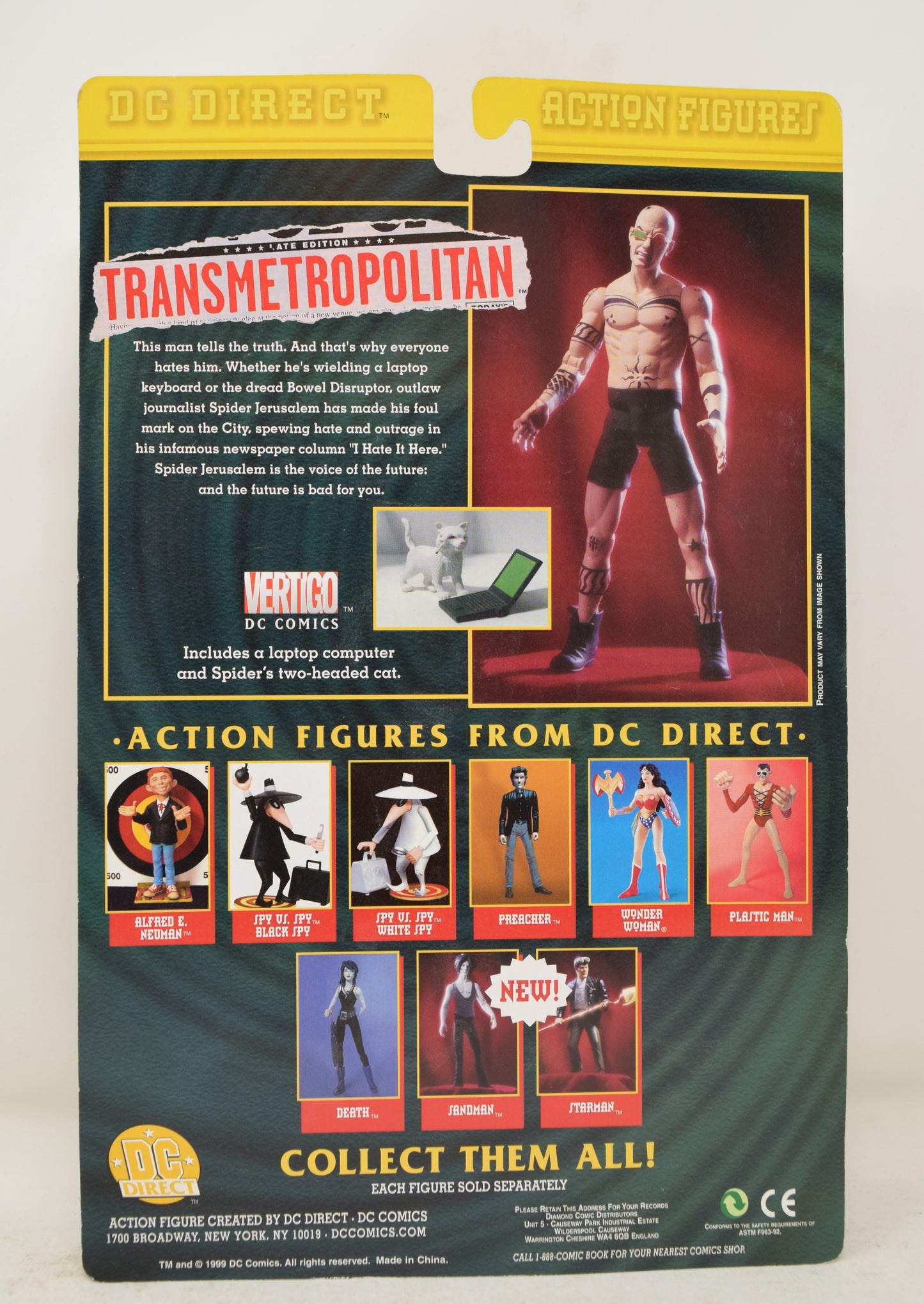 Transmetropolitan Spider Jerusalem Variant Action Figure DC Direct MOC New - Golden Apple Comics