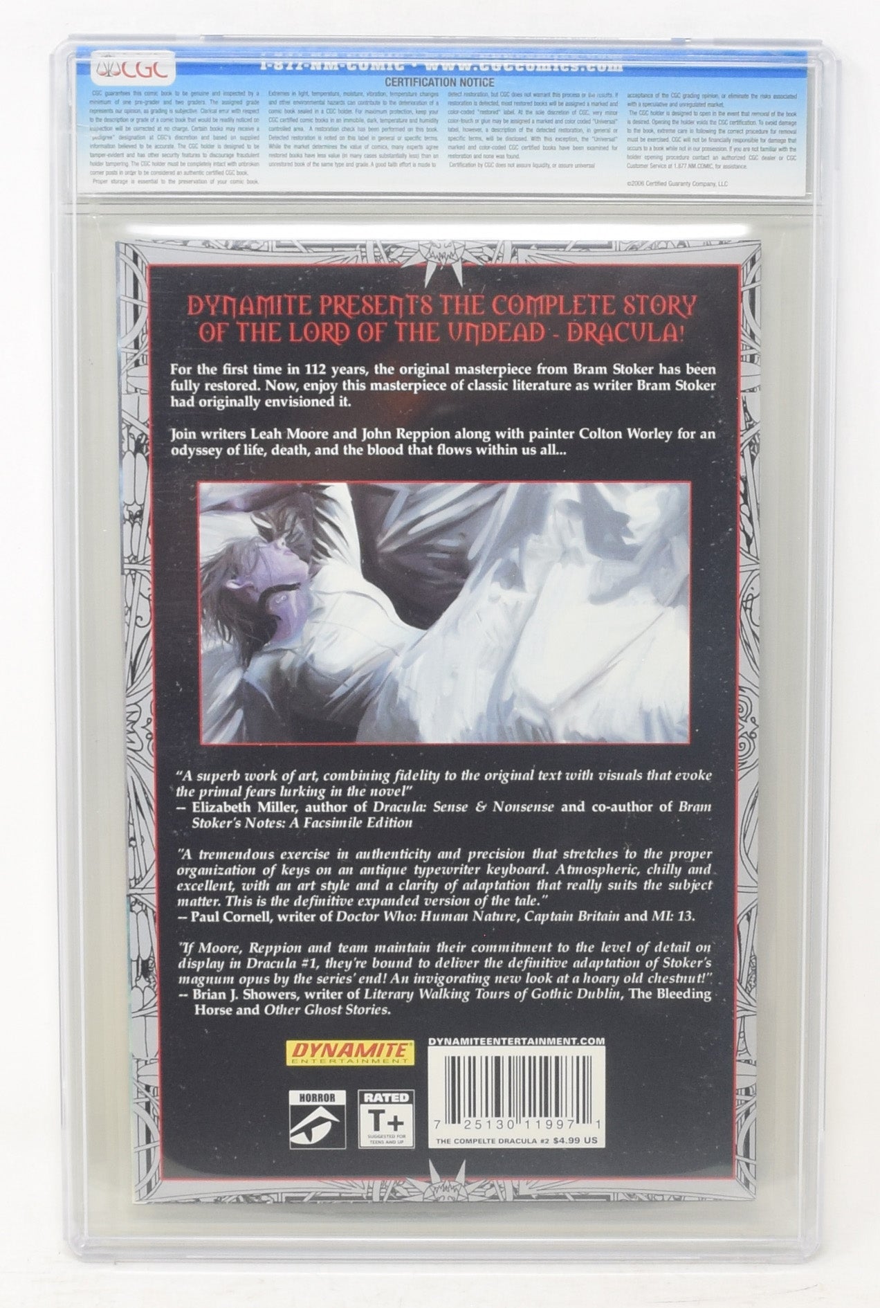 Complete Dracula 2 Dynamite 2009 CGC 9.8 John Cassady Bram Stoker - Golden Apple Comics