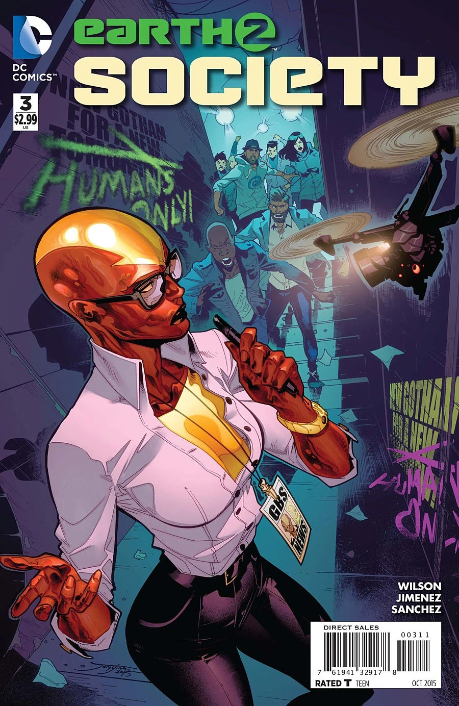 Earth 2 Society #3 A DC 2015 Jorge Jimenez Daniel Wilson Supergirl Graffiti