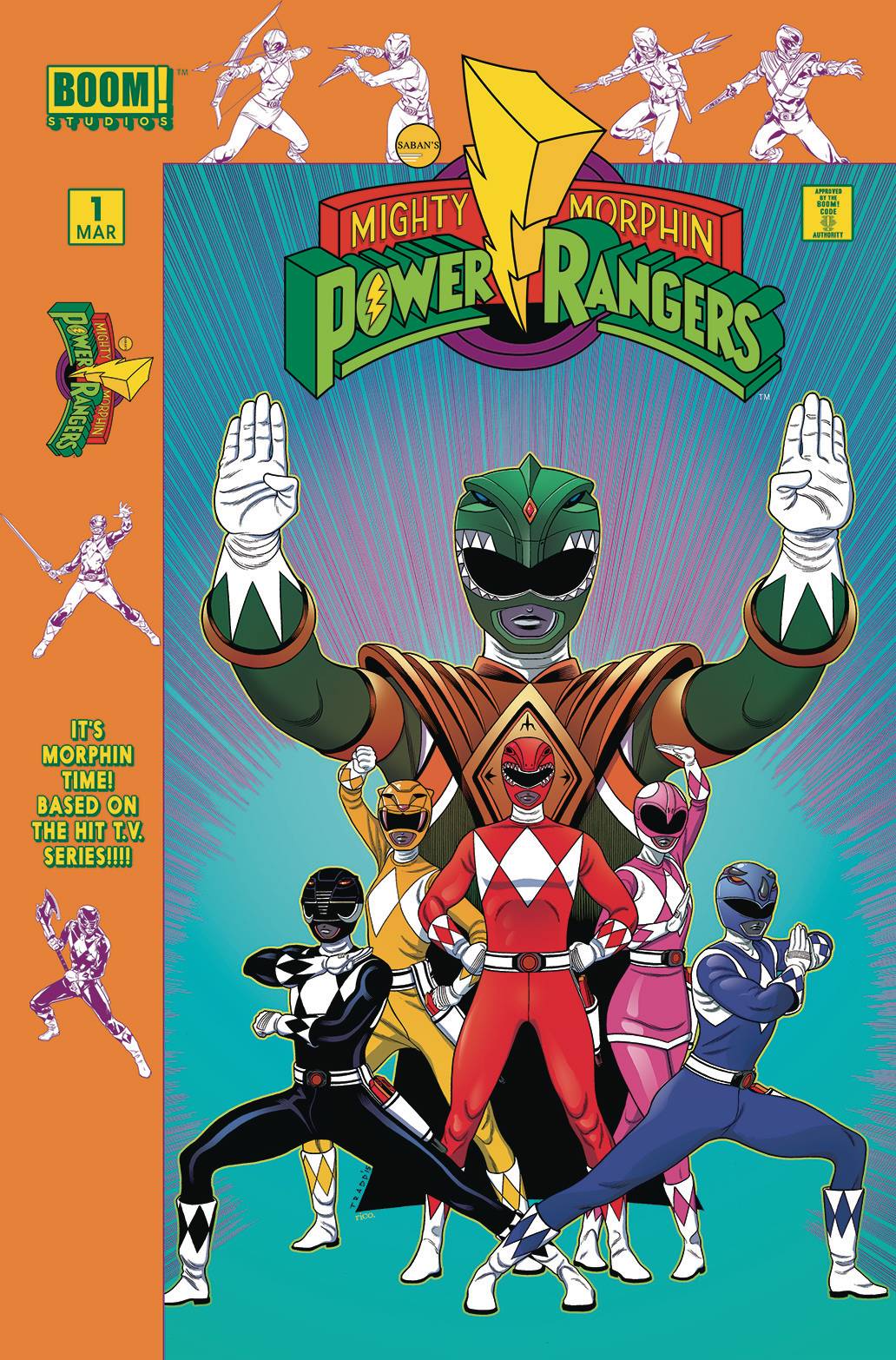 MIGHTY MORPHIN POWER RANGERS #1 Boom 2016 Tradd Moore Launch Party Variant - Golden Apple Comics