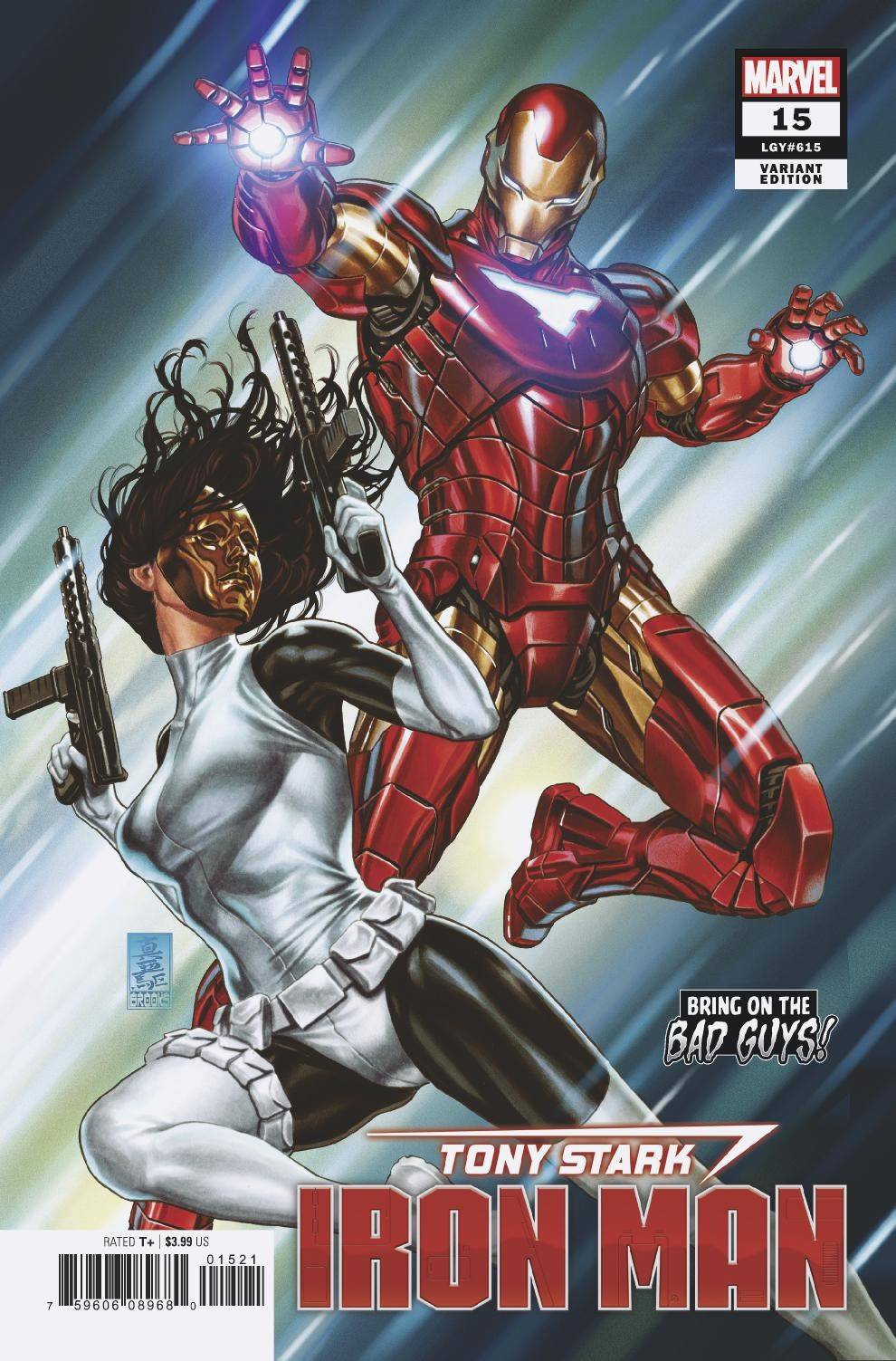 TONY STARK IRON MAN #15 B Mark BROOKS BOBG Variant (08/21/2019) MARVEL