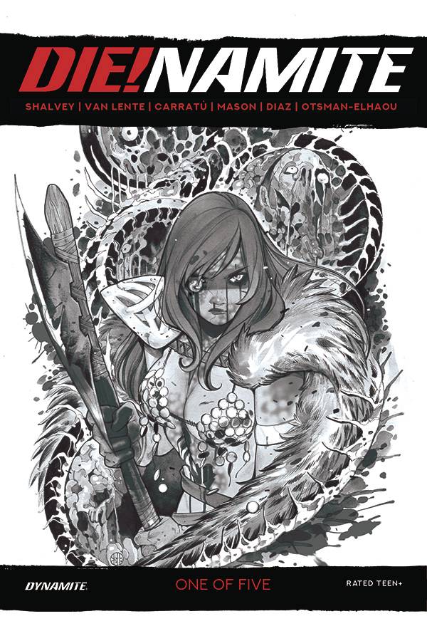 Die!Namite #1 1:35 Peach Momoko Red Sonja Living Dead Grayscale Virgin FOC Variant (10/14/2020) Dynamite