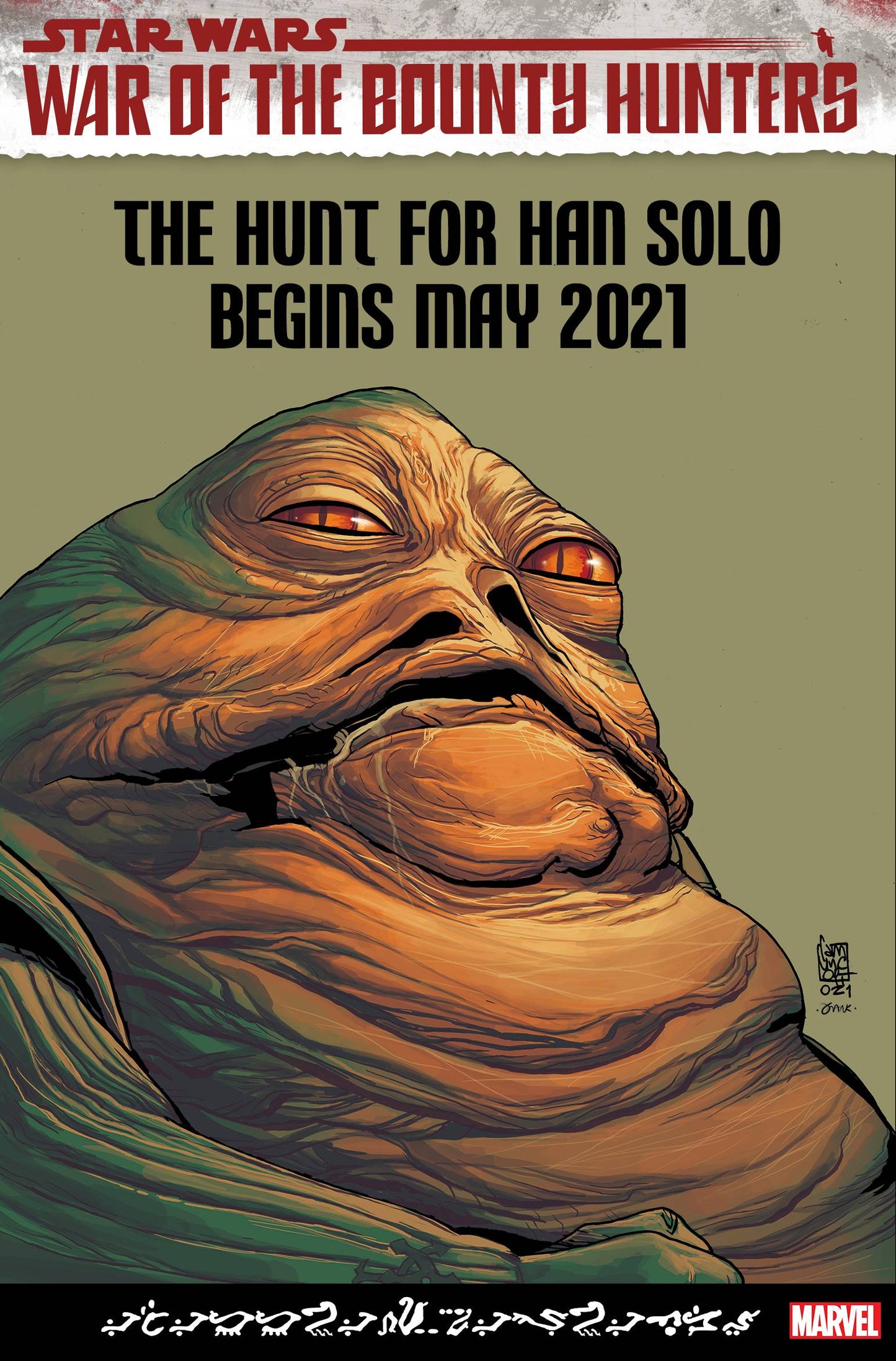 Star Wars War Bounty Hunters Jabba Hutt #1 B Giuseppe Camuncoli Headshot Variant (07/21/2021) Marvel - Golden Apple Comics