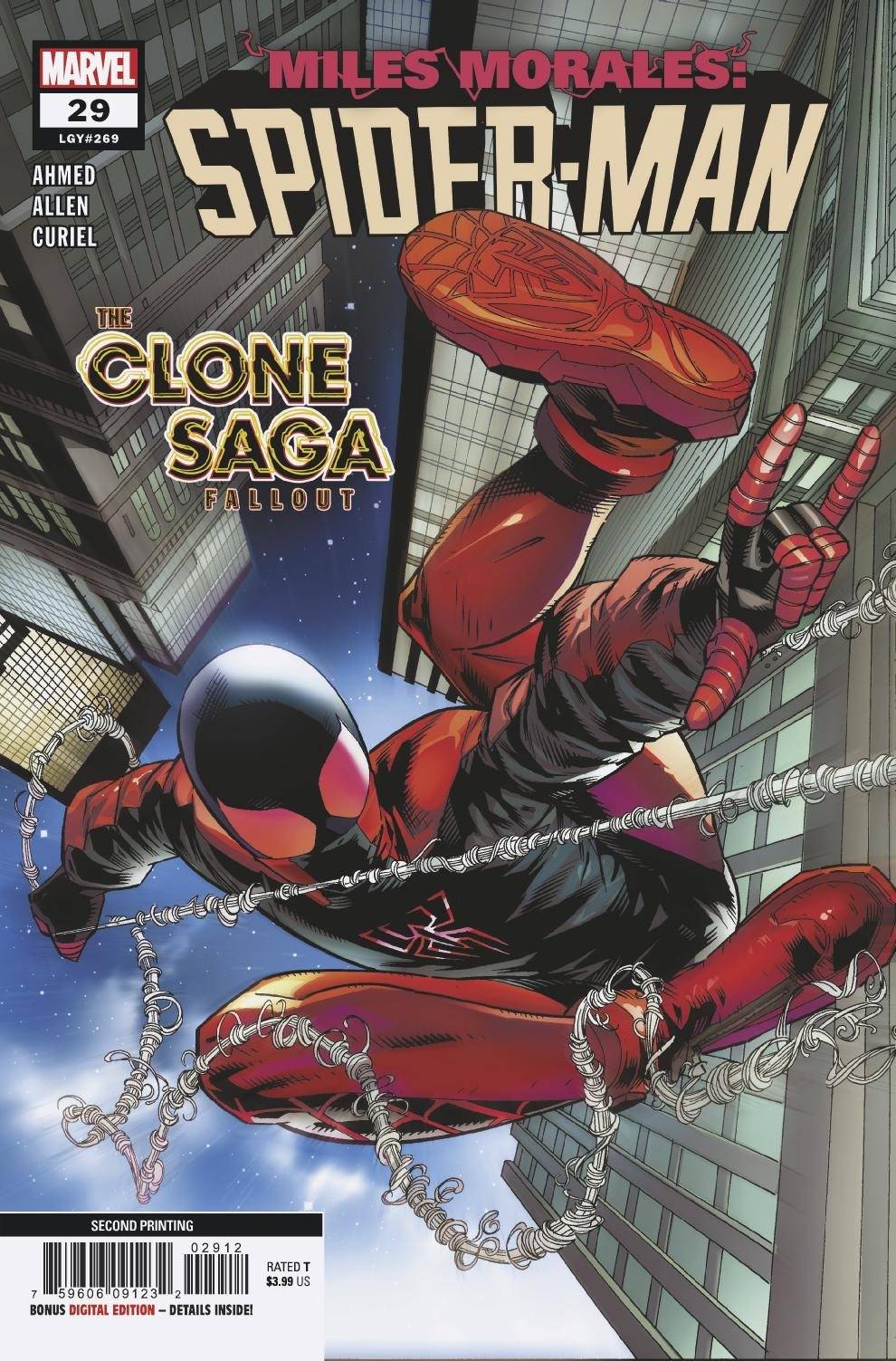 Miles Morales Spider-Man #29 2nd Print Taurin Clarke Variant (09/22/2021) Marvel