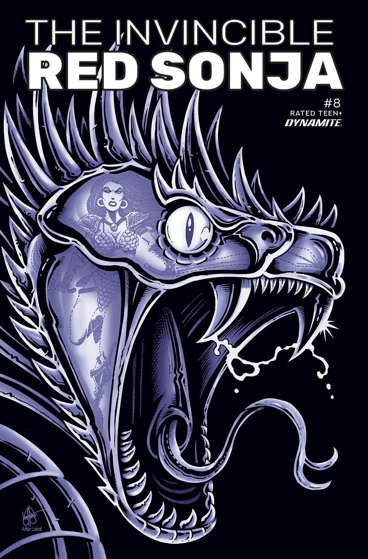 Invincible Red Sonja #8 N Ken Haeser TMNT 2 Homage FOC Bonus Variant (03/16/2022) Dynamite