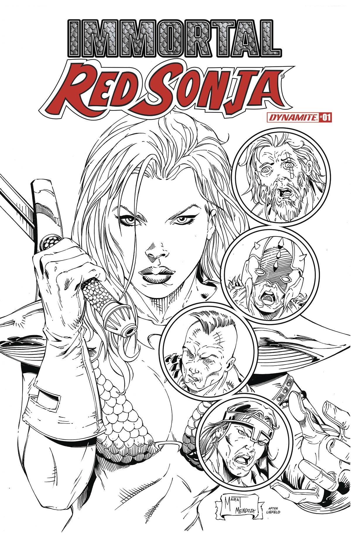 Immortal Red Sonja #1 T 1:7 FOC Marat Mychaels Sketch New Mutants 87 Variant (04/13/2022) Dynamite - Golden Apple Comics
