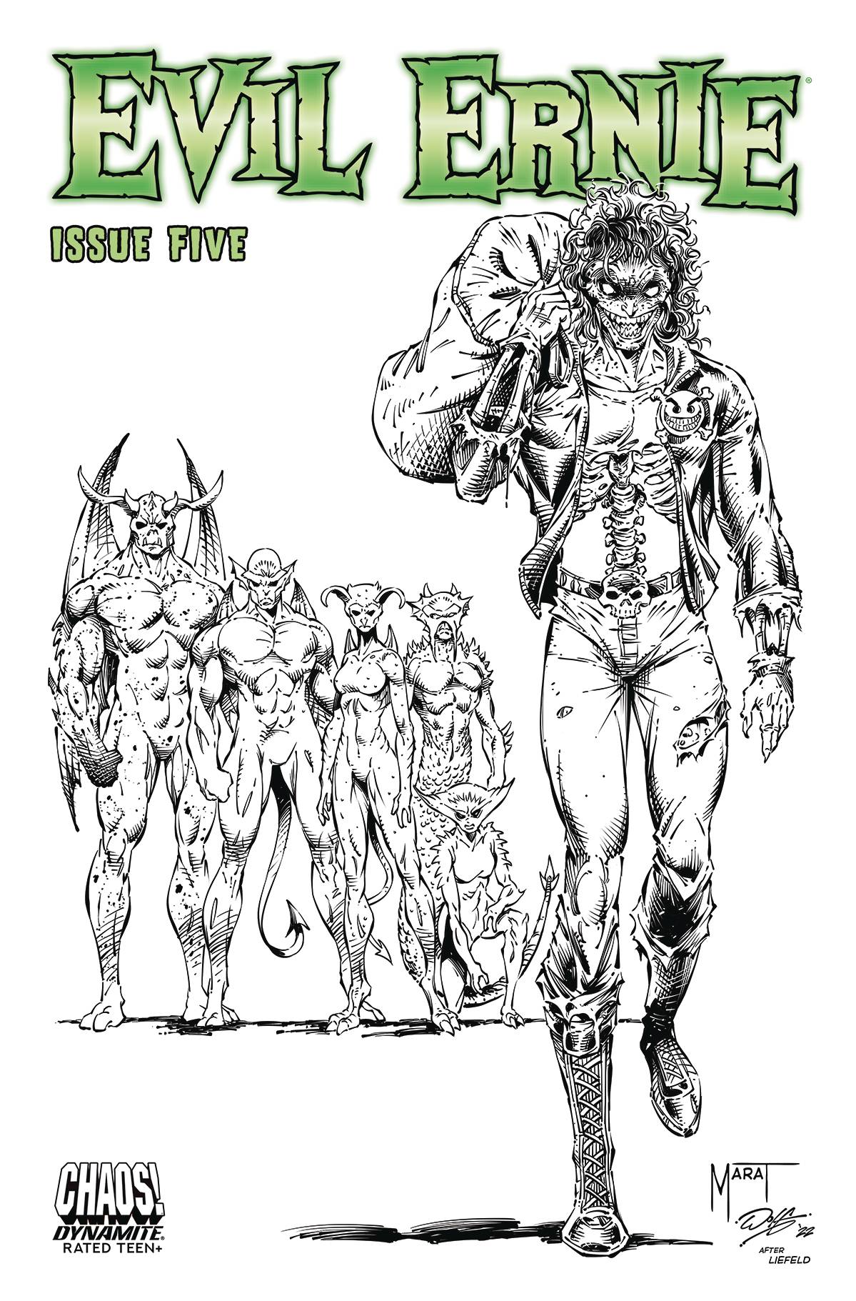 Evil Ernie #5 I 1:7 Marat Mychaels Liefeld Homage B&W FOC Bonus Variant (04/13/2022) Dynamite
